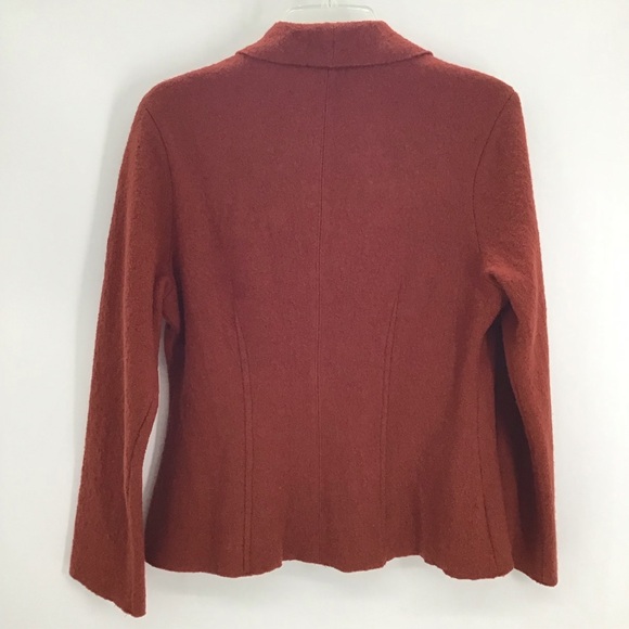 Two Star Dog 100% Wool Jacket Blazer Sweater Button-Up Career Rust Size Small - Picture 3 of 7